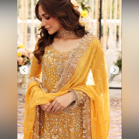 Aisha Imran Nazmin Yellow Gharara - Picture 3 of 9